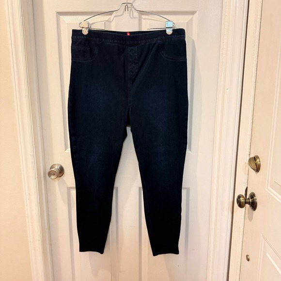 SPANX Denim Jeggings 3X Pull On Jeggings Dark Wash Plus Size Stretch Shapewear - Picture 1 of 6